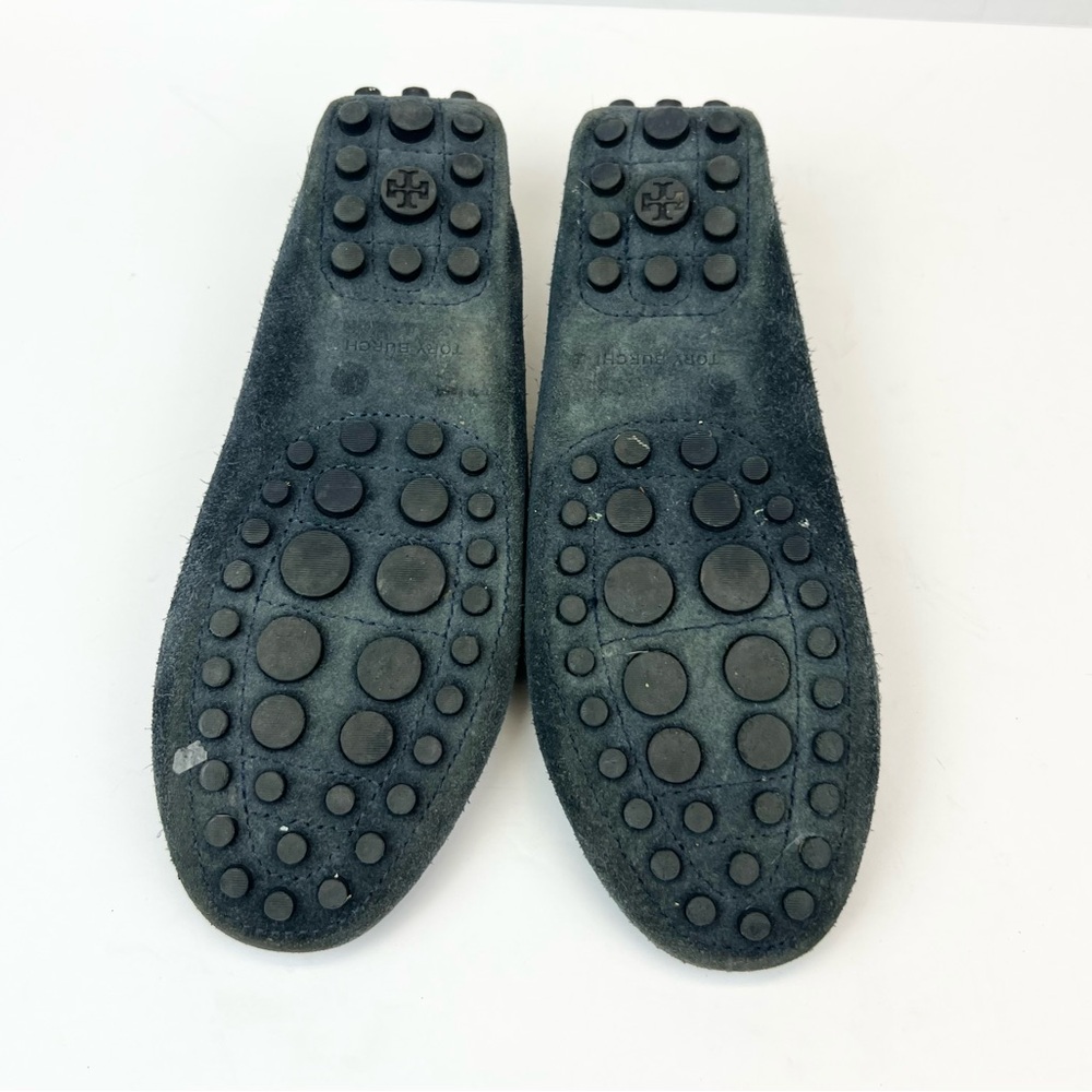 Tory Burch Navy  Blue Suede Moccasins Driving Loafer Shoes Size 7M - Picture 4 of 8
